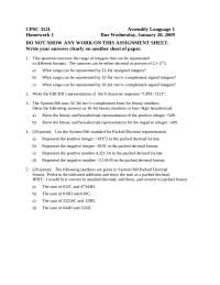5 Practice Questions on Assembly Language 1 - Homework 1 | CPSC 3121 ...