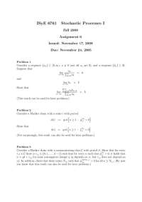 Assignment 6 for Stochastic Processes I - Fall 2008 | ISYE 6761