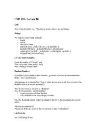 Notes on Primarily on Arrays, Array List and String | CSIS 110