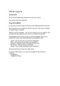 String and StringBuffer - Introduction to Programming in Java | CSIS 110