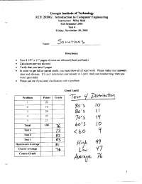 Test 4 with Solutions for Introduction to Computer Engineering | ECE ...