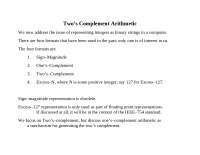 Two’s Complement Arithmetic - Computer Architecture - Notes | CPSC ...