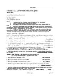 ECE6612 Quiz 1: Data and Network Security - Prof. John Copeland