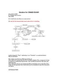 Solution for Exam 1 | Database Systems Concepts and Design | CS 6400