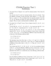 Solutions for Practice Exam 1 - Constructing Proofs | CS 1050 - Docsity