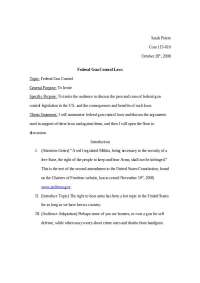 Federal Gun Control Laws: A Summary and Discussion of Pros and Cons