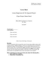 Linear Regression and Chi Squares Test - Project | MATH 2400 - Docsity
