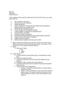 Radiation Physics - Review Sheet - Dental Radiography | DEA 125