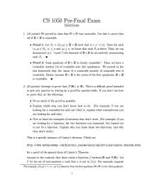 Pre Final Exam with Solution for Constructing Proofs | CS 1050 - Docsity
