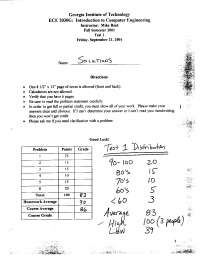 Exam 1 with Solutions for Introduction to Computer Engineering | ECE ...