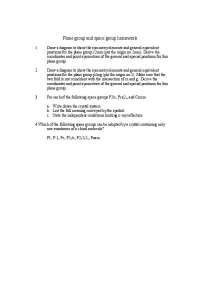 Problem on Plane and Space Group - Homework | CHEM 6181