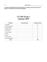 Practice Exam 1 - Introduction to Computing | CS 1301 - Docsity