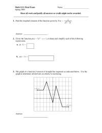 20 Questions for Final Examination - College Algebra | MATH 1111 - Docsity