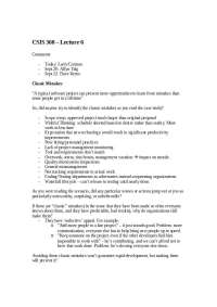 Classic Software Project Mistakes: A Case Study Analysis - Prof. Brian F. Hanks