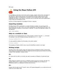 Using the Maya Python API - Programming Concepts for Visual Effects ...