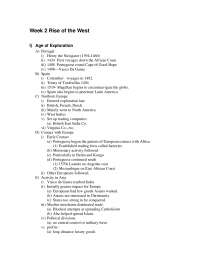 Rise of the West - World Civilization, Notes | HIST 1112 - Docsity