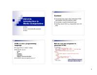 HTML: How to Automatically Generate HTML - Lecture Slides | CS 1315 ...