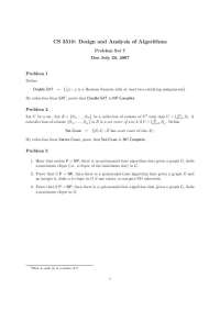CS 3510: Problem Set 7 - NP-Completeness of Double-SAT and Set-Cover