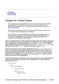 Notes on Nested Classes | UNIX Programming | CS 501