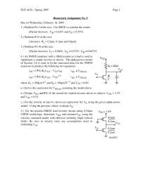 5 Solved Problems on NMOS Inverter - Homework 5 | ECE 4420 - Docsity