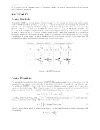 The MOSFET - Lecture Notes - Analog Electronics | ECE 3050 | Study ...