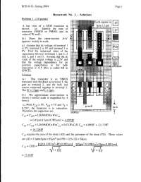 Solutions for Homework 1 | Analog Integrated Circuit Design | ECE 6412 ...