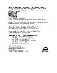 What is Sociology - Introduction to Sociology I - Notes | SOC 101 - Docsity