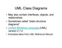 UML Class Diagrams - Software Architecture and Design - Slides | CS ...