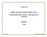 Lecture Slides on Bipolar Junction Transistors Circuits | ECE 3040 ...