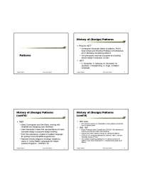 Design Patterns Patterns - Lecture Sides | CS 6300 - Docsity