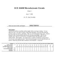 Questions with Solution of Microelectronic Circuits - Exam 1 | ECE 3040 ...