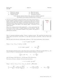 3 Problems on Introduction to Physics II - Quiz 1 | PHYS 2212 - Docsity
