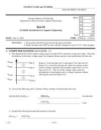 Review Sheet for Exam - Introduction to Computer Engineering | ECE 2030 ...