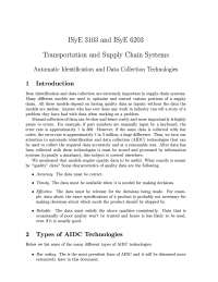 Transportation And Supply Chain Systems Study Materials Isye 3103 Docsity