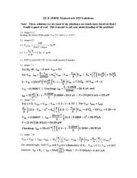 Homework 10 Solutions for Microelectronic Circuits | ECE 3040 - Docsity