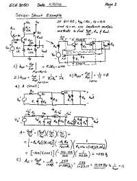 Series-Shunt Example - Lecture Notes | ECE 3050 - Docsity