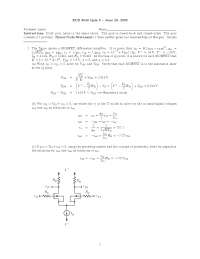 Solutions to Quiz 6 for Microelectronic Circuits | ECE 3040 - Docsity