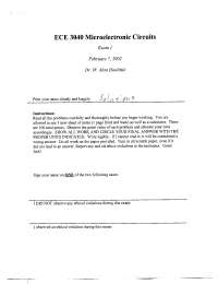 14 Questions with Answer Exam 1 - Microelectronic Circuits | ECE 3040 ...