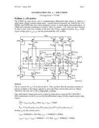 Exam 2 with Solution - Analog Intelligent Circuit Design | ECE 6412 ...