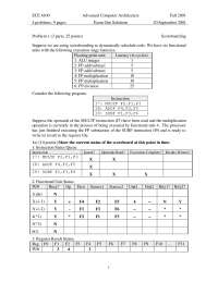 4 Problems on Advanced Computer Architecture - Exam 1 | ECE 6100 - Docsity