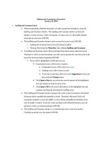 Using Microsoft Word's Spelling and Grammar Checker and Text Editing Features