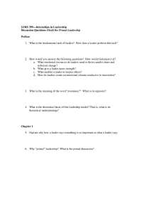 Discussion Questions for Primal Leadership - Internship in Leadership | LDRS 399