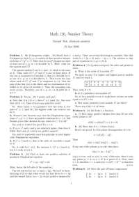 Number Theory: Problems and Solutions from Math 126