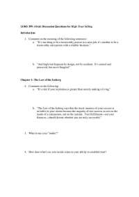 Discussion Questions for High Trust Selling - Internship in Leadership | LDRS 399