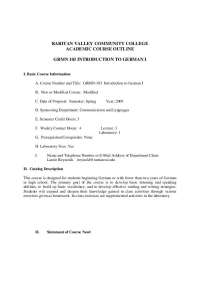 Introduction to German l -Academic Course Outline | GRMN 103