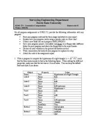 Assignment II Questions - Programming for Applications in Geomatics | SURE 272