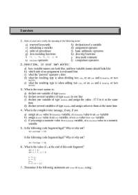 Java Variables, Operators, and Expressions Exercises