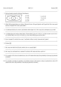 Review for Exam III MAT 112 Summer 2009 - Prof. Glenn R. Rice