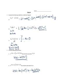 Evaluate the Indefinite or Definite Integrals - Quiz 6 | MATH 1401