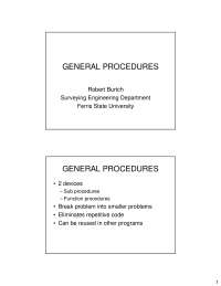 General Procedures - Lecture Slides | SURE 272 - Docsity